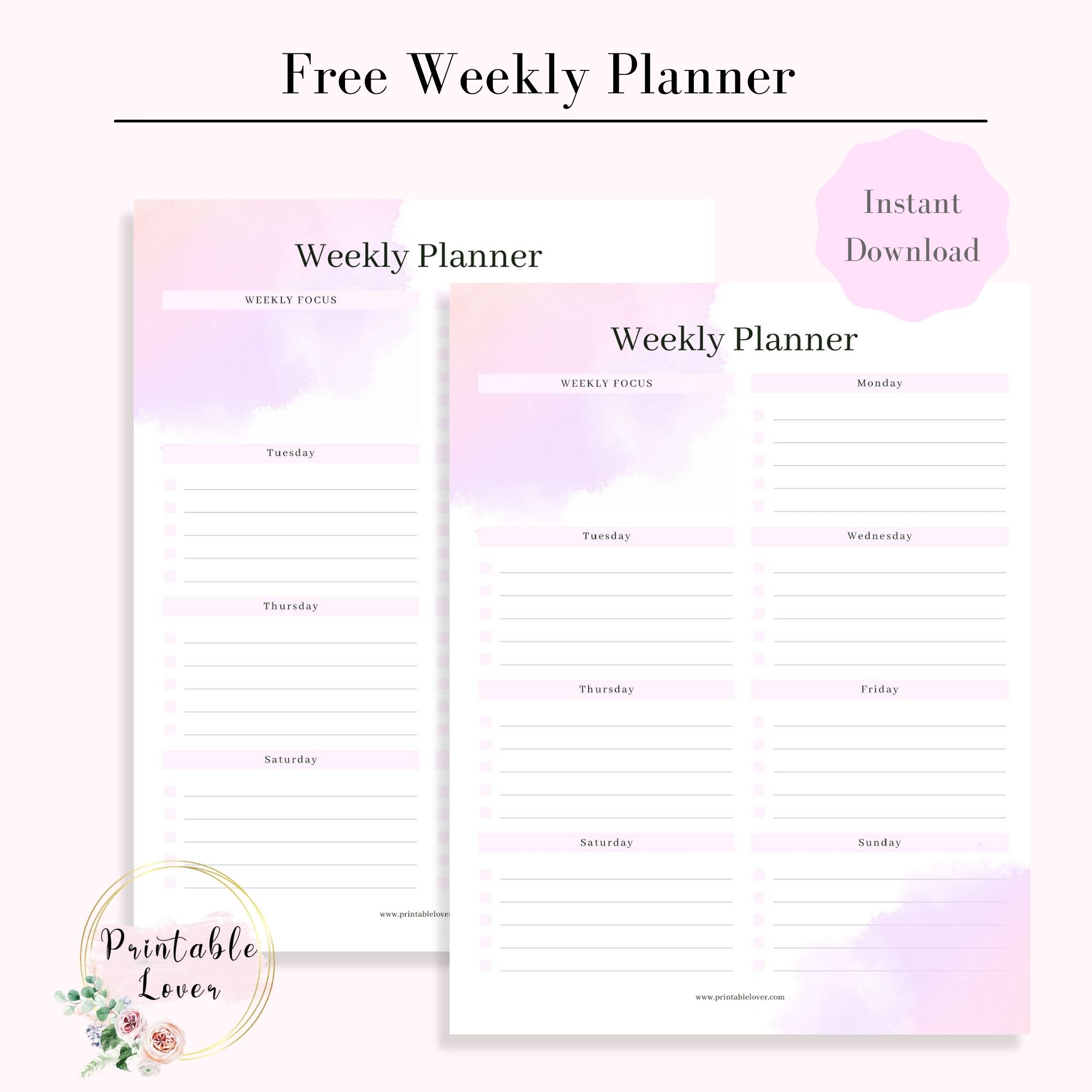 Detail Free Weekly Planner Template Nomer 2