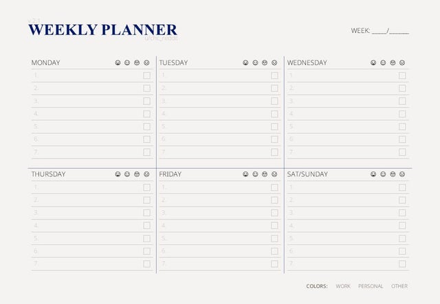 Detail Free Weekly Planner Template Nomer 23