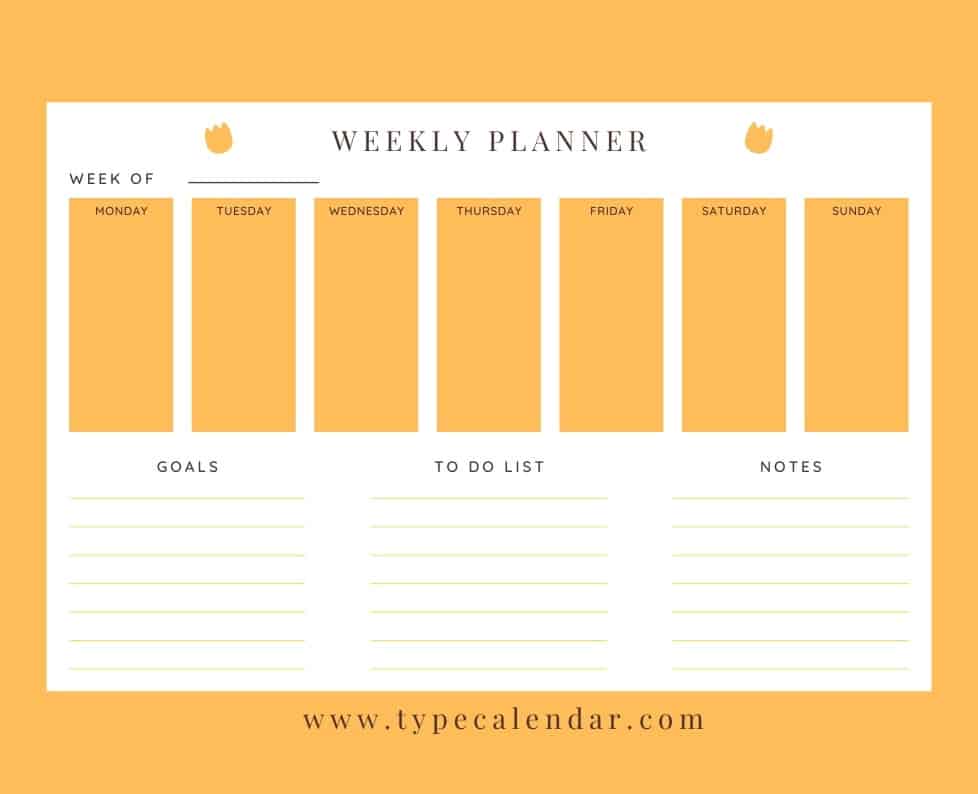 Detail Free Weekly Planner Template Nomer 32