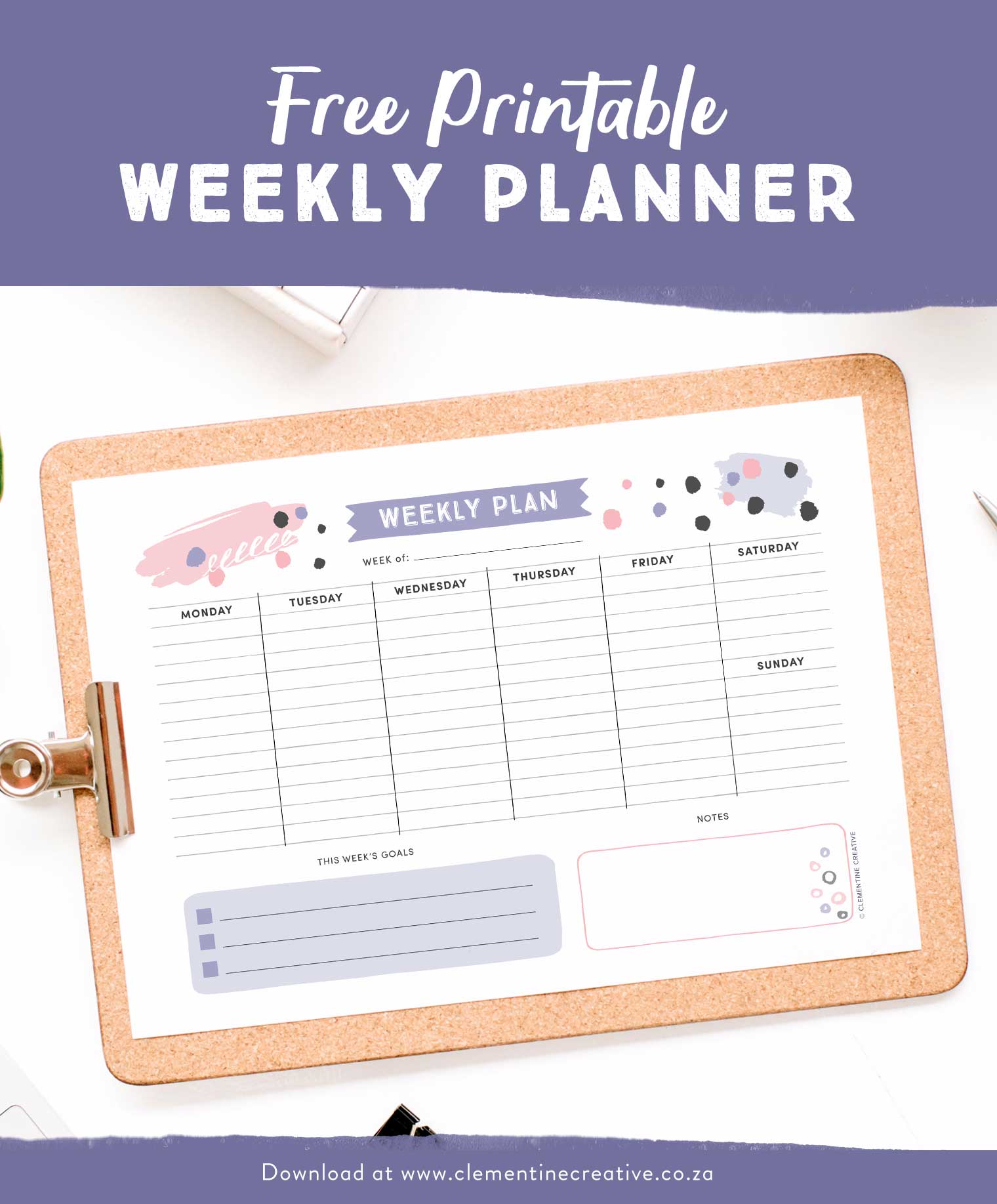 Detail Free Weekly Planner Template Nomer 38