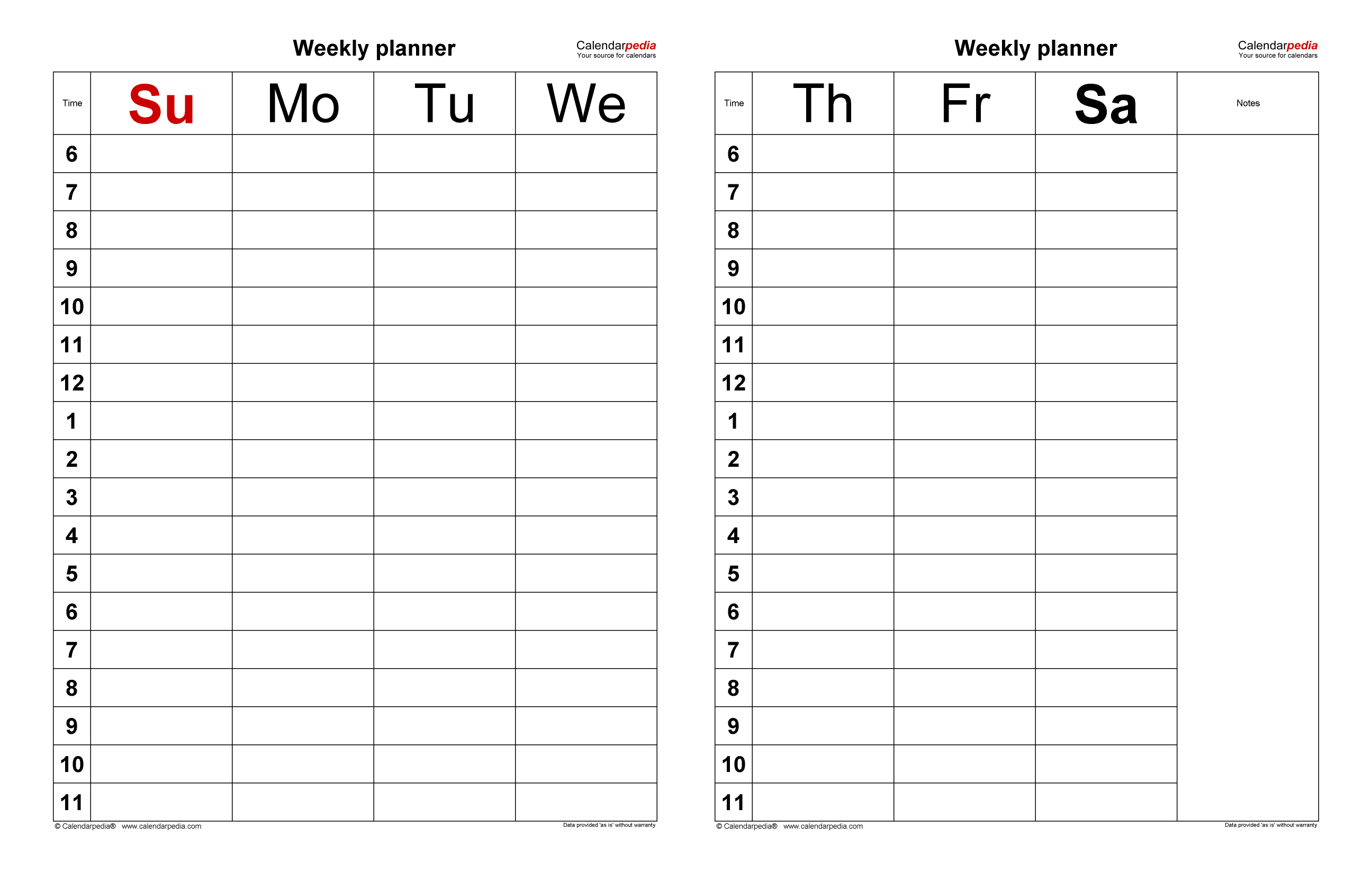 Detail Free Weekly Planner Template Nomer 49