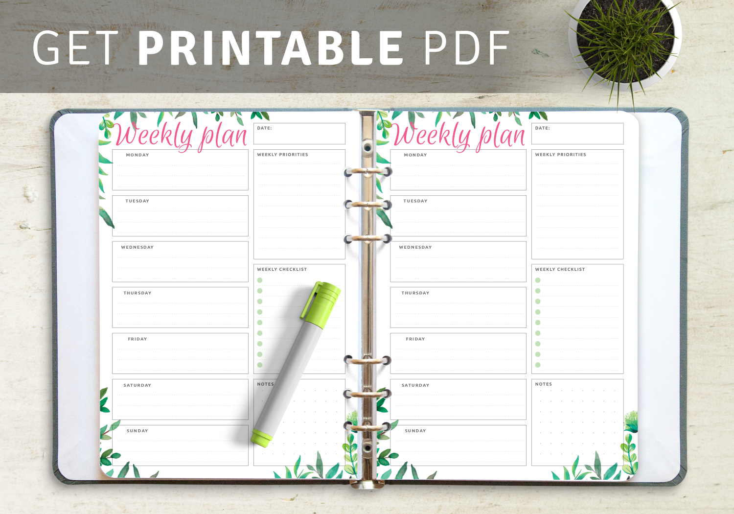 Detail Free Weekly Planner Template Nomer 52