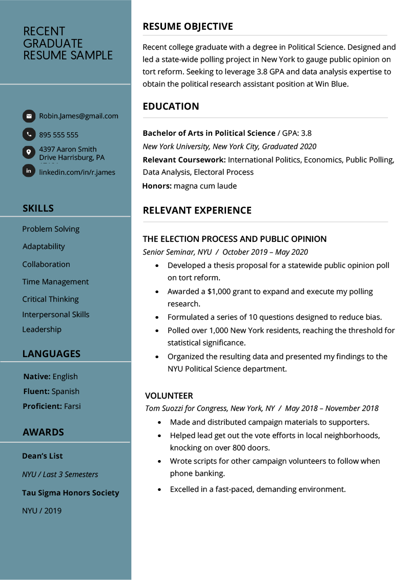 Detail Fresh Graduate Cv Template Nomer 24