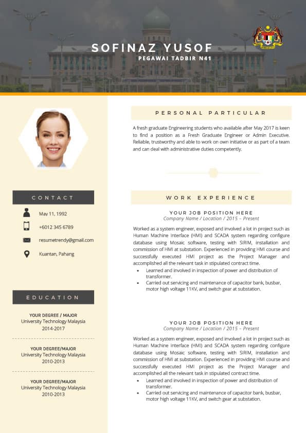 Detail Fresh Graduate Cv Template Nomer 53