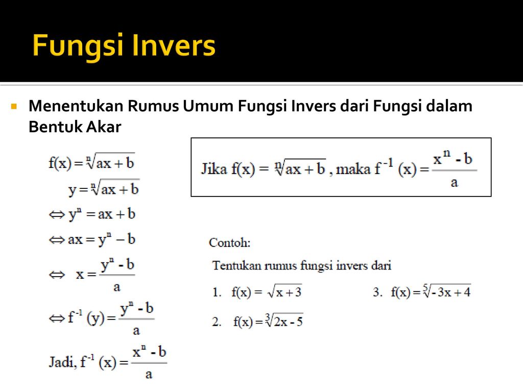 Detail Fungsi Invers Akar Nomer 6