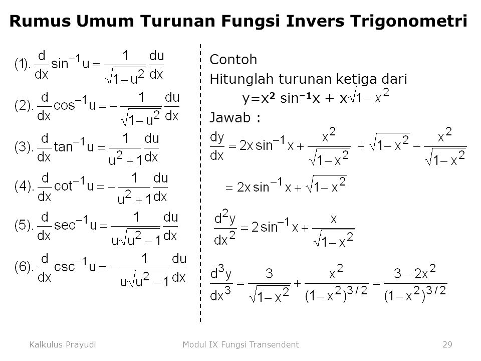 Detail Fungsi Invers Trigonometri Nomer 11