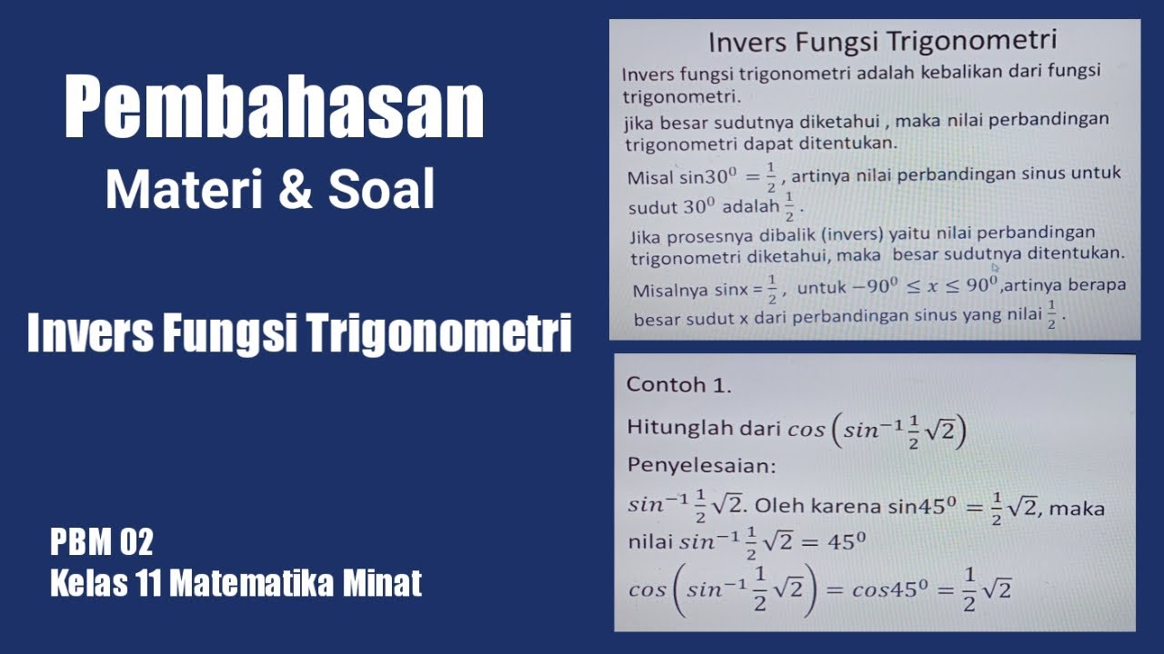 Detail Fungsi Invers Trigonometri Nomer 8