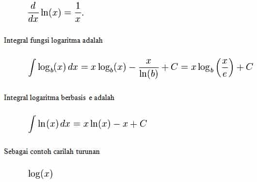 Detail Fungsi Logaritma Natural Nomer 15