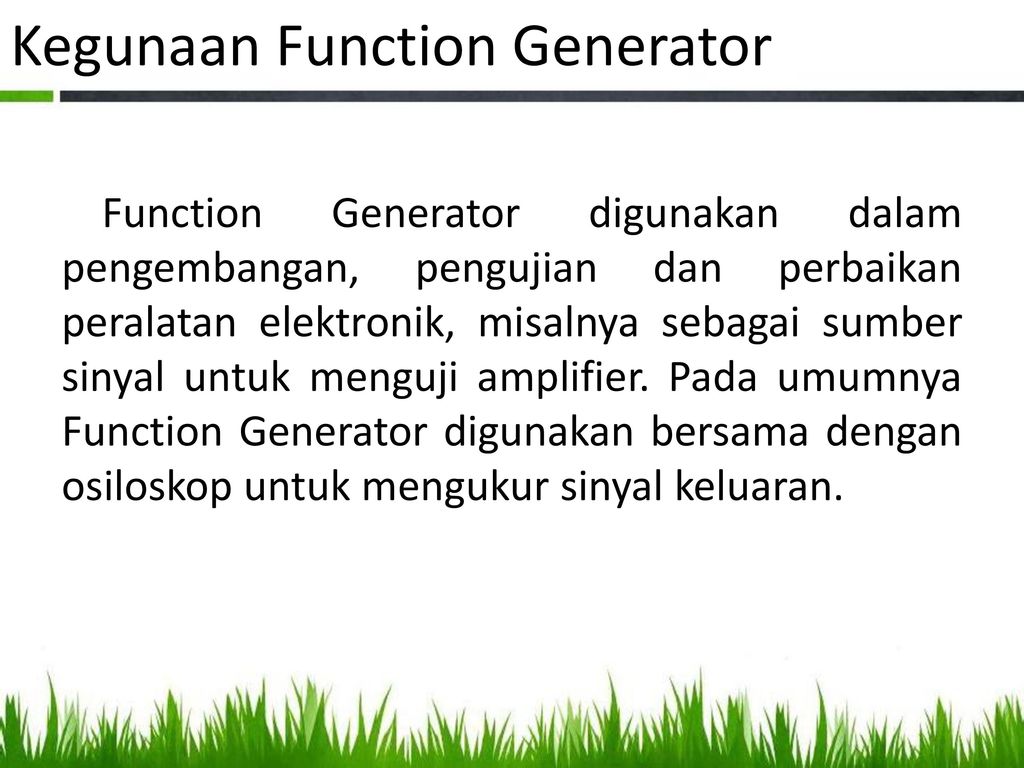 Detail Fungsi Signal Generator Adalah Nomer 21