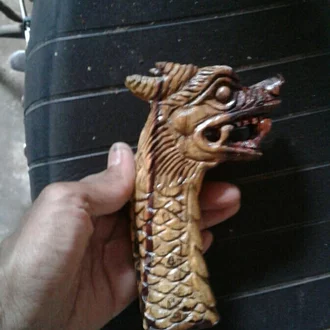 Detail Gagang Golok Kepala Naga Nomer 16