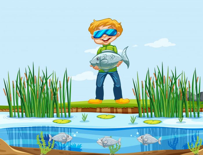 Detail Gambar Animasi Orang Yang Sedng Pegang Ikan Nomer 6