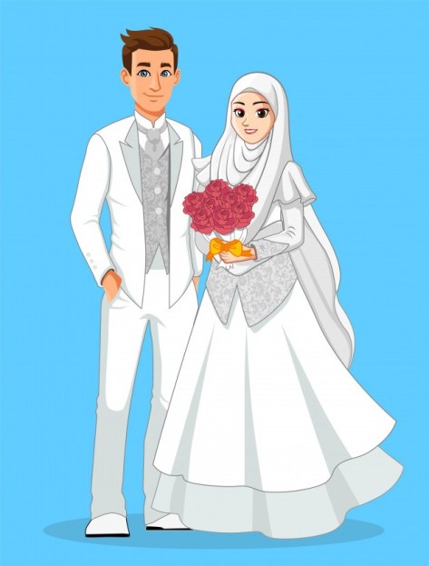 Detail Gambar Animasi Pengantin Muslimah Nomer 16