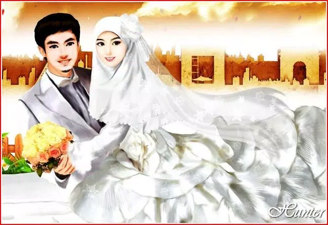 Detail Gambar Animasi Pengantin Muslimah Nomer 25