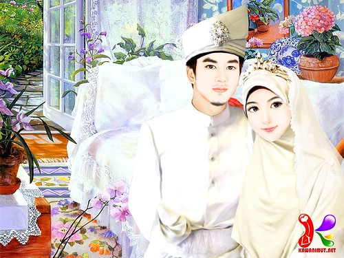 Detail Gambar Animasi Pengantin Muslimah Nomer 8