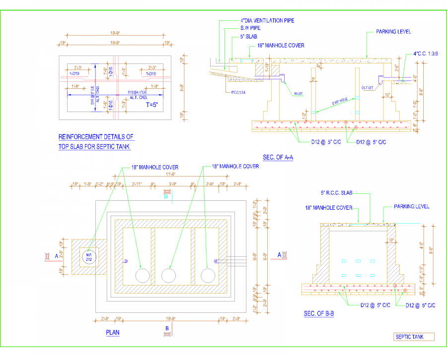 Detail Gambar Auto Cad Untuk Detail Septic Tank Nomer 17