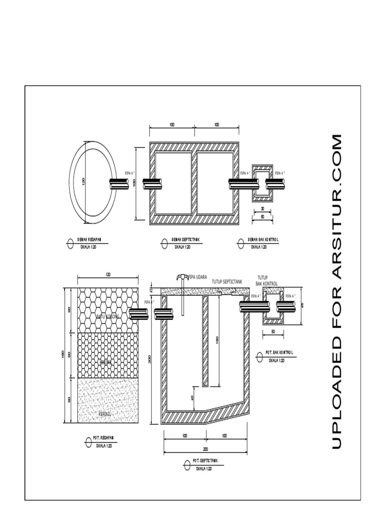 Detail Gambar Auto Cad Untuk Detail Septic Tank Nomer 23