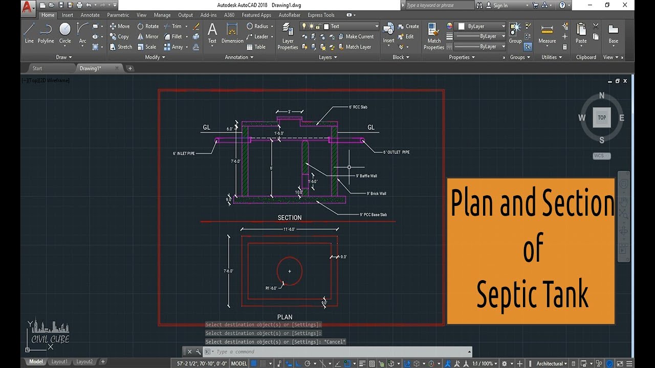 Detail Gambar Auto Cad Untuk Detail Septic Tank Nomer 40