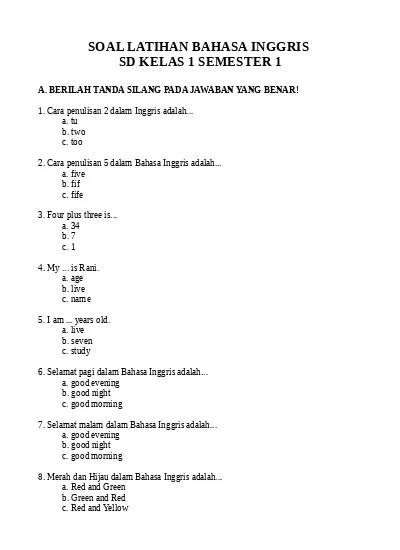 Detail Gambar Bahasa Inggris Sd Good Morning Nomer 37