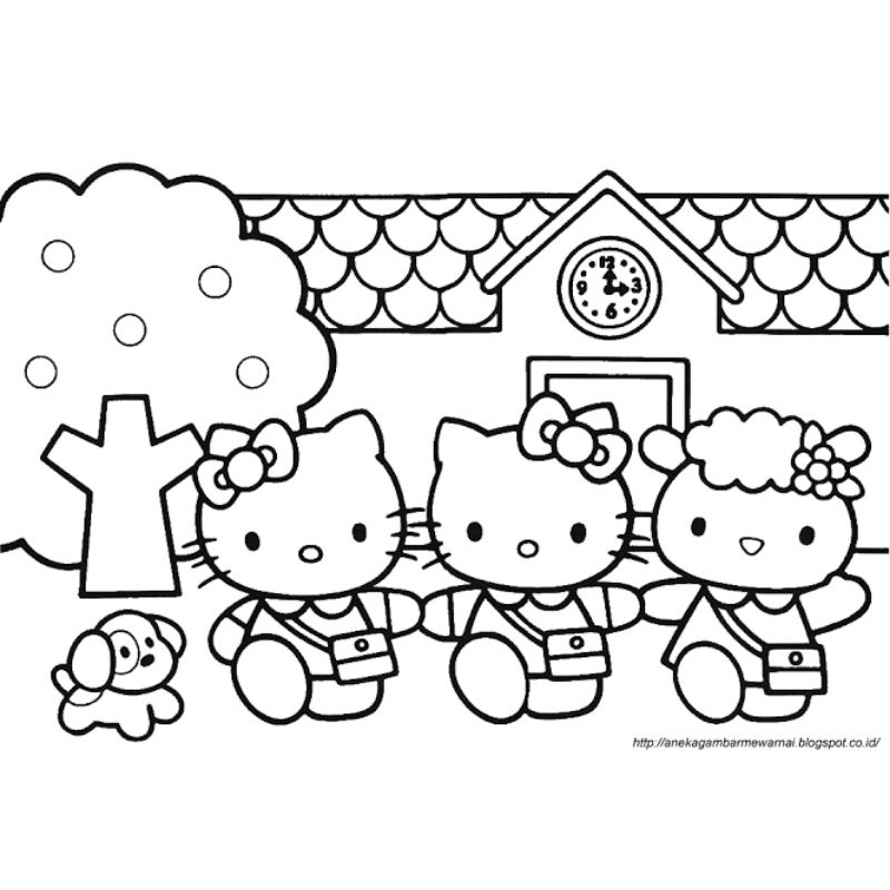 Detail Gambar Buat Menggambar Cartoon Hello Kitty Nomer 14