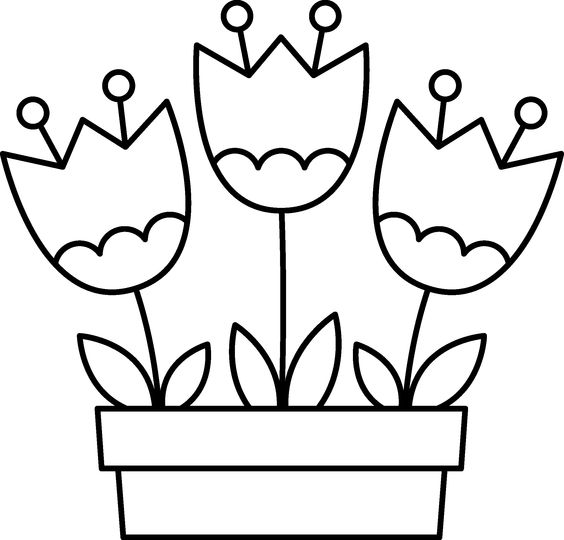 Detail Gambar Bunga Dalam Pot Untuk Mewarnai Koleksi Nomer 28