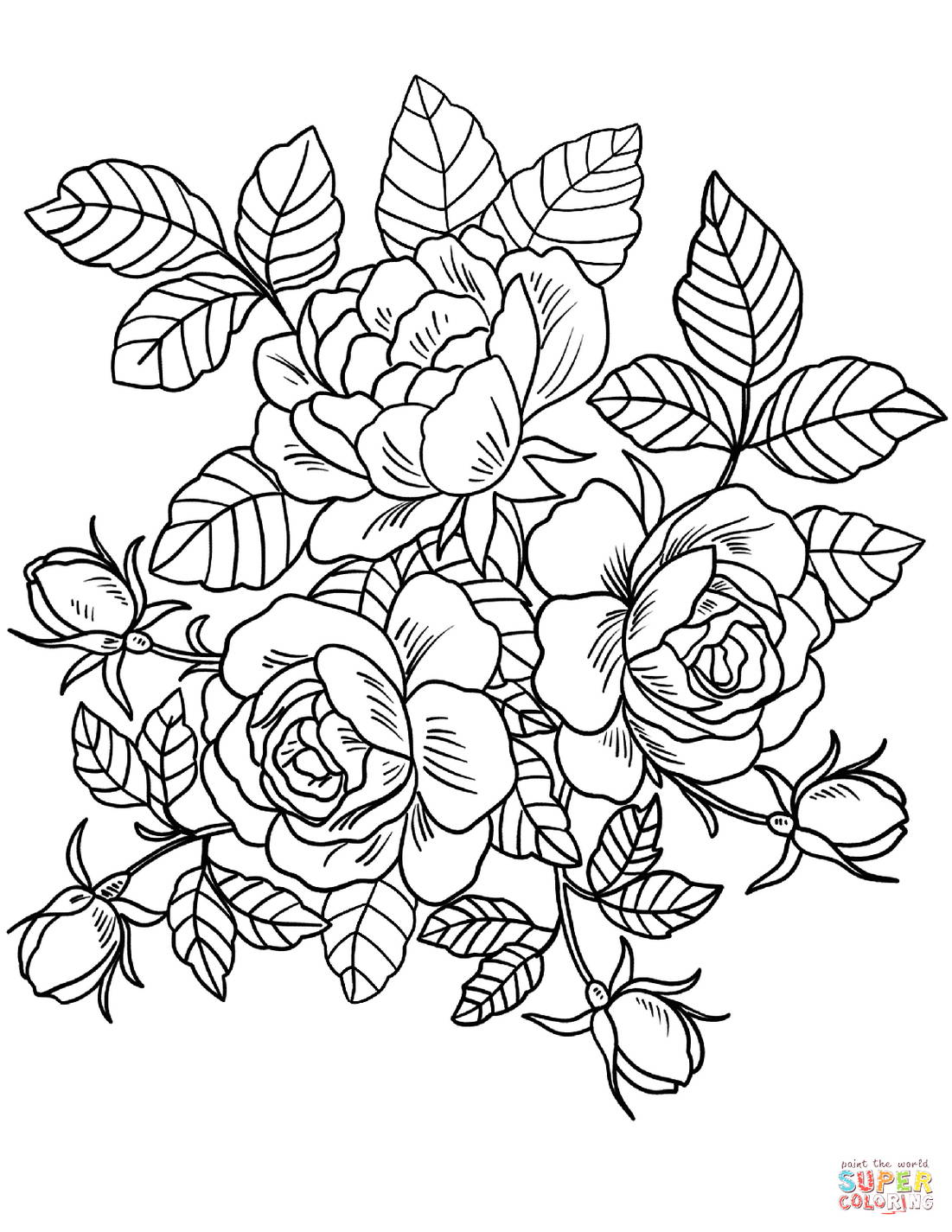 Detail Gambar Bunga Mawar Untuk Di Warnai Nomer 16