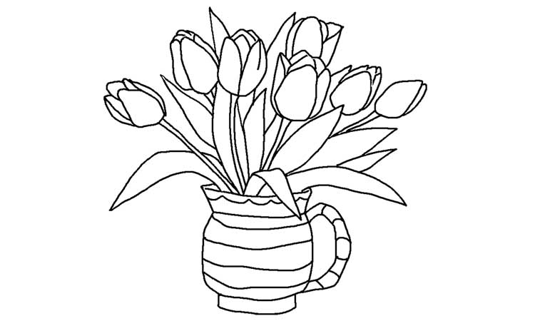 Detail Gambar Bunga Polos Untuk Mewarnai Nomer 33