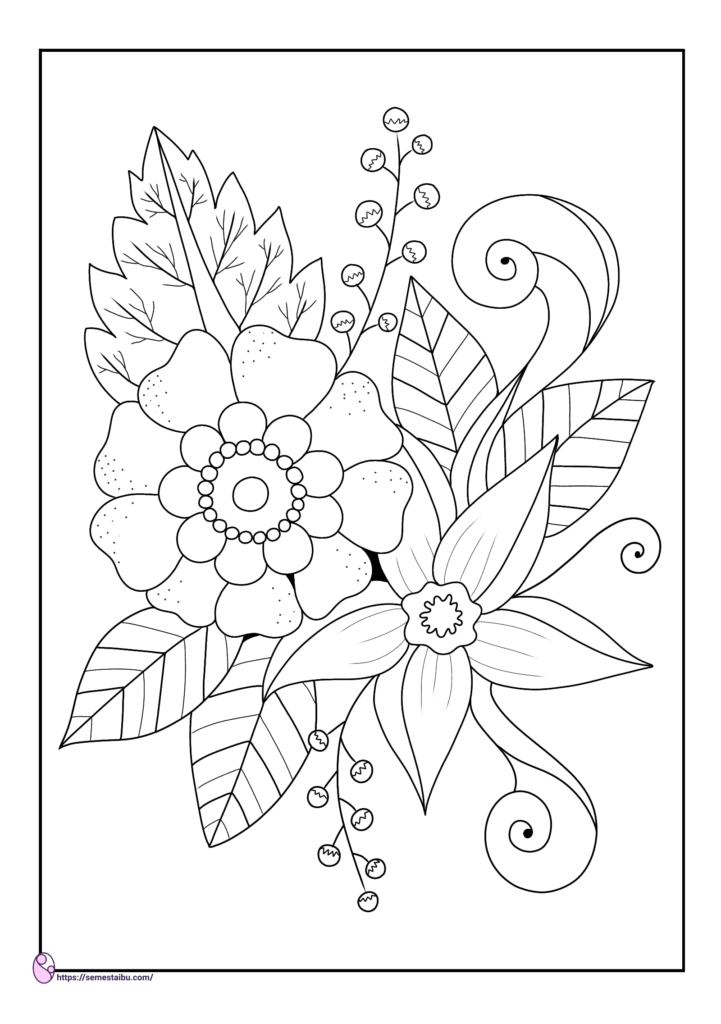 Detail Gambar Bunga Untuk Diwarnai Anak Paud Nomer 38