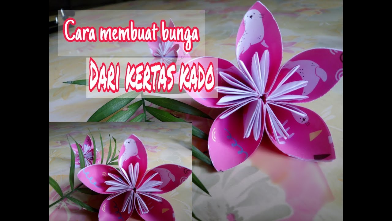 Detail Gambar Cara Membuat Bunga Dari Kertas Kado Nomer 39