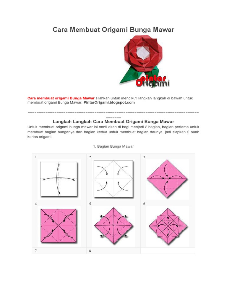 Detail Gambar Cara Membuat Bunga Mawar Dari Kertas Origami Nomer 35