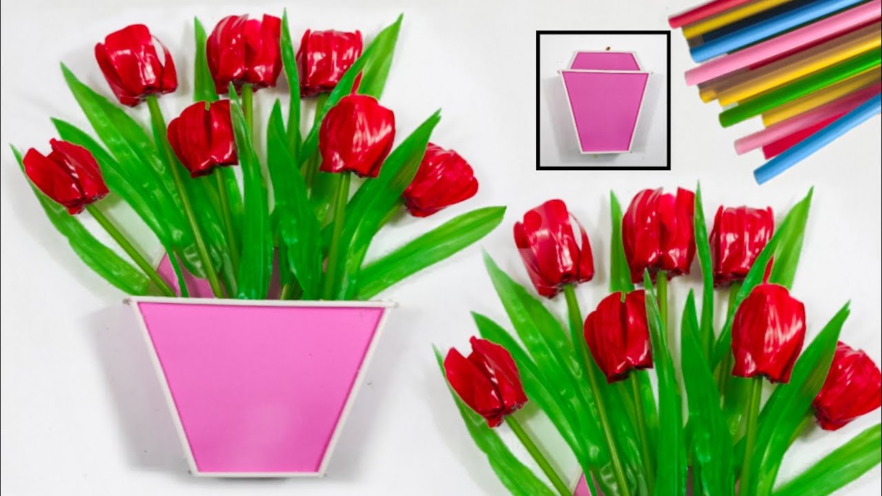 Gambar Cara Membuat Bunga Tulip Dari Sedotan - KibrisPDR