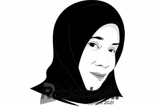 Detail Gambar Cewek Berhijab Vektor Hitam Putih Nomer 34