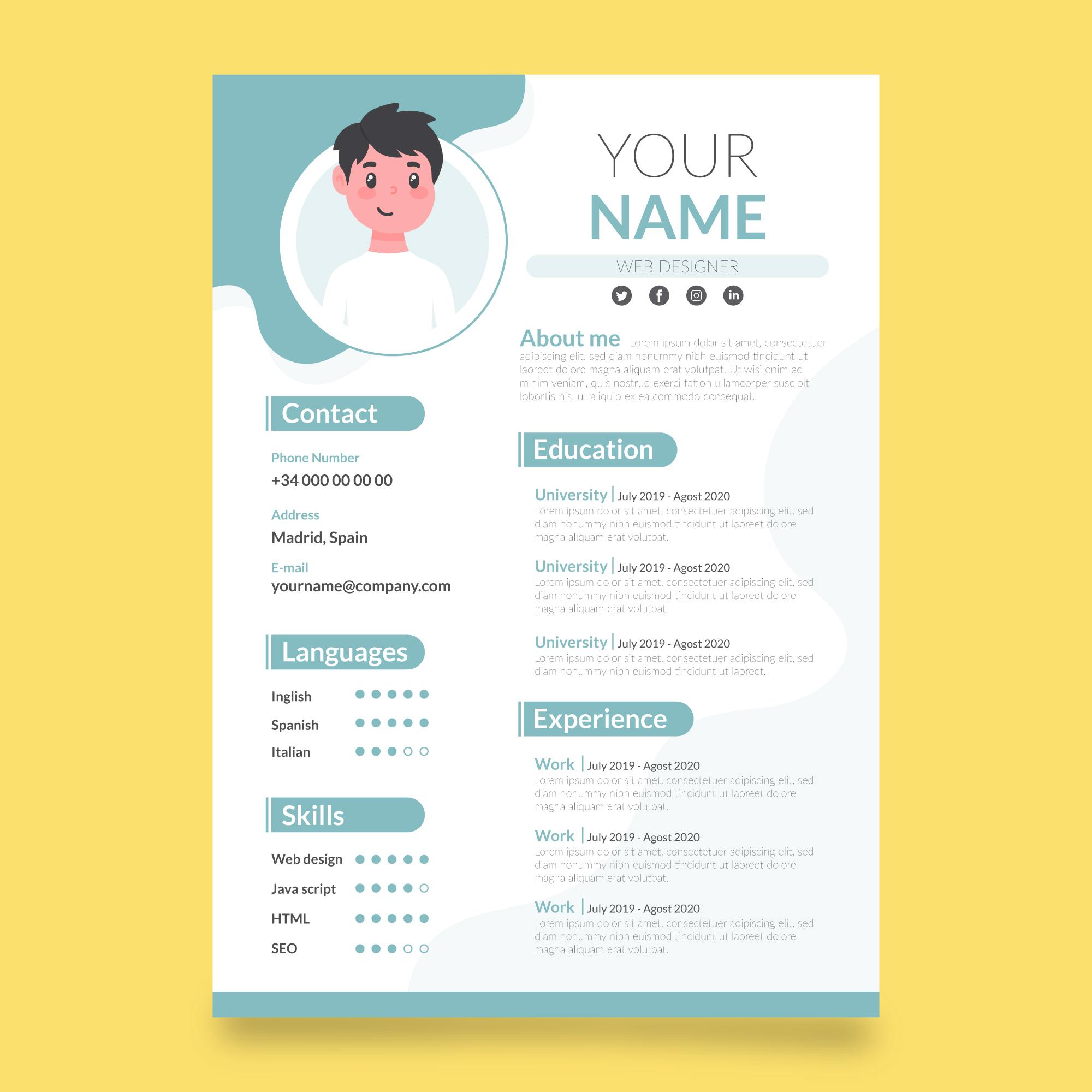 Detail Gambar Cv Bahasa Inggris Nomer 30