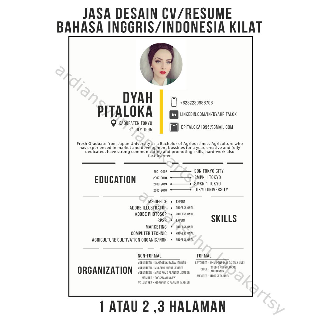 Detail Gambar Cv Bahasa Inggris Nomer 33