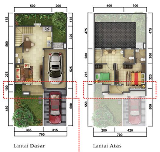 Detail Gambar Denah Rumah Minimalis 7 X 15 2 Lantai Nomer 19