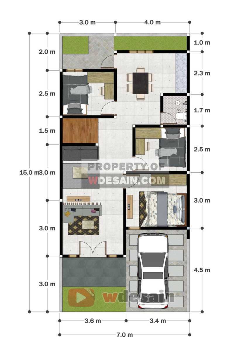 Detail Gambar Denah Rumah Minimalis 7 X 15 2 Lantai Nomer 41