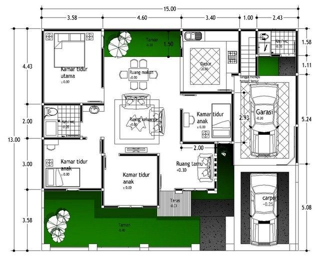 Detail Gambar Denah Rumah Minimalis Sederhana Satu Lantai Nomer 40