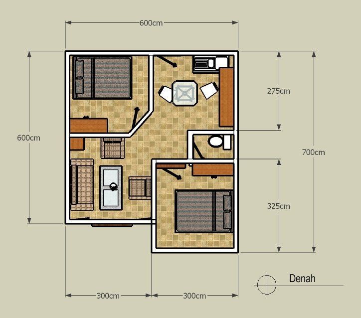 Detail Gambar Denah Rumah Sangat Sederhana Nomer 3