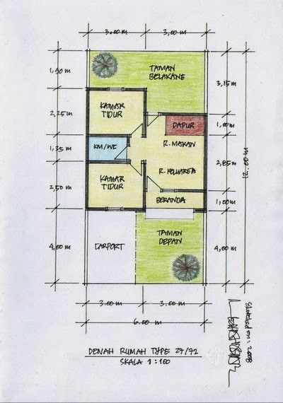 Detail Gambar Denah Rumah Sangat Sederhana Nomer 5