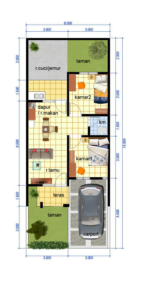 Detail Gambar Denah Rumah Sederhana Nomer 9