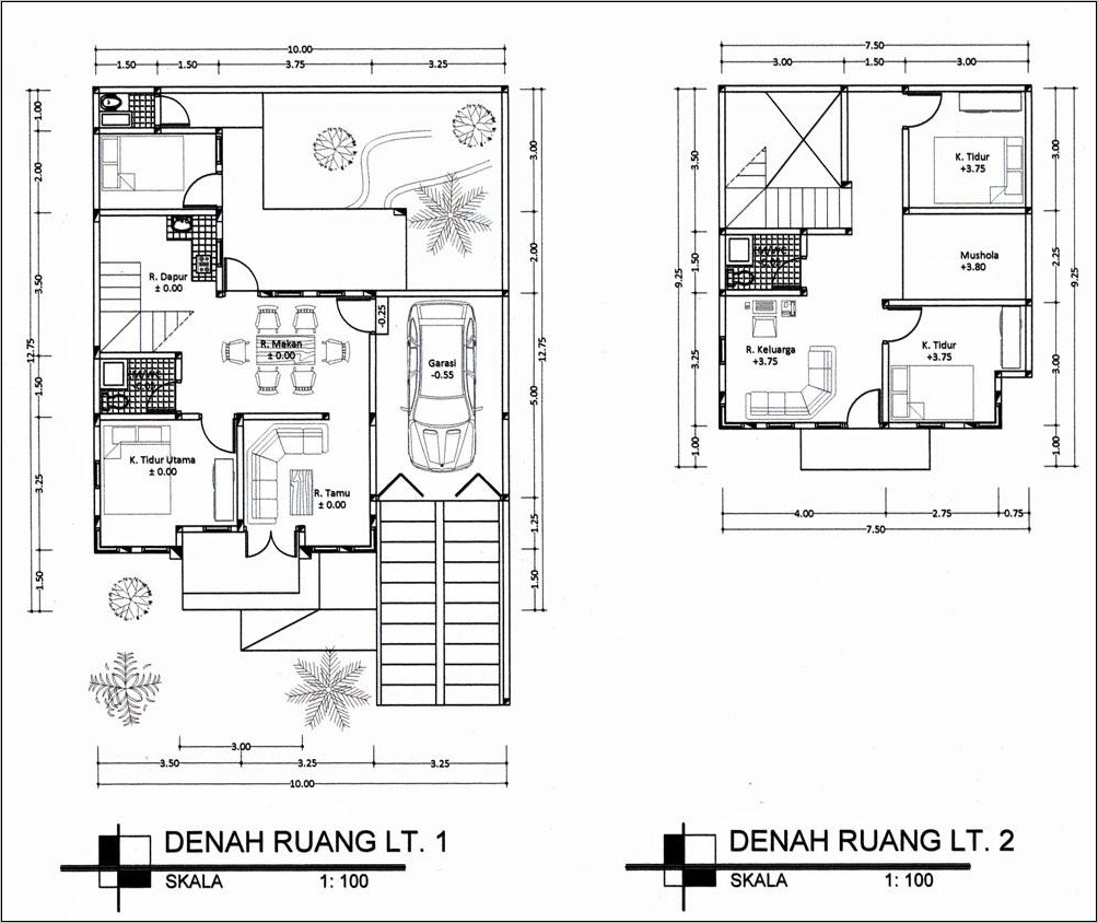 Detail Gambar Denah Rumah Type 100 Tidak Tingkat Nomer 19