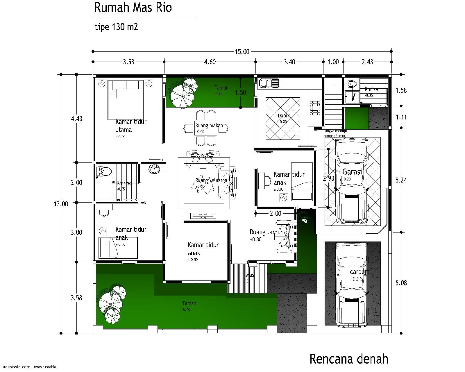 Gambar Denah Rumah Type 130 M2 - KibrisPDR