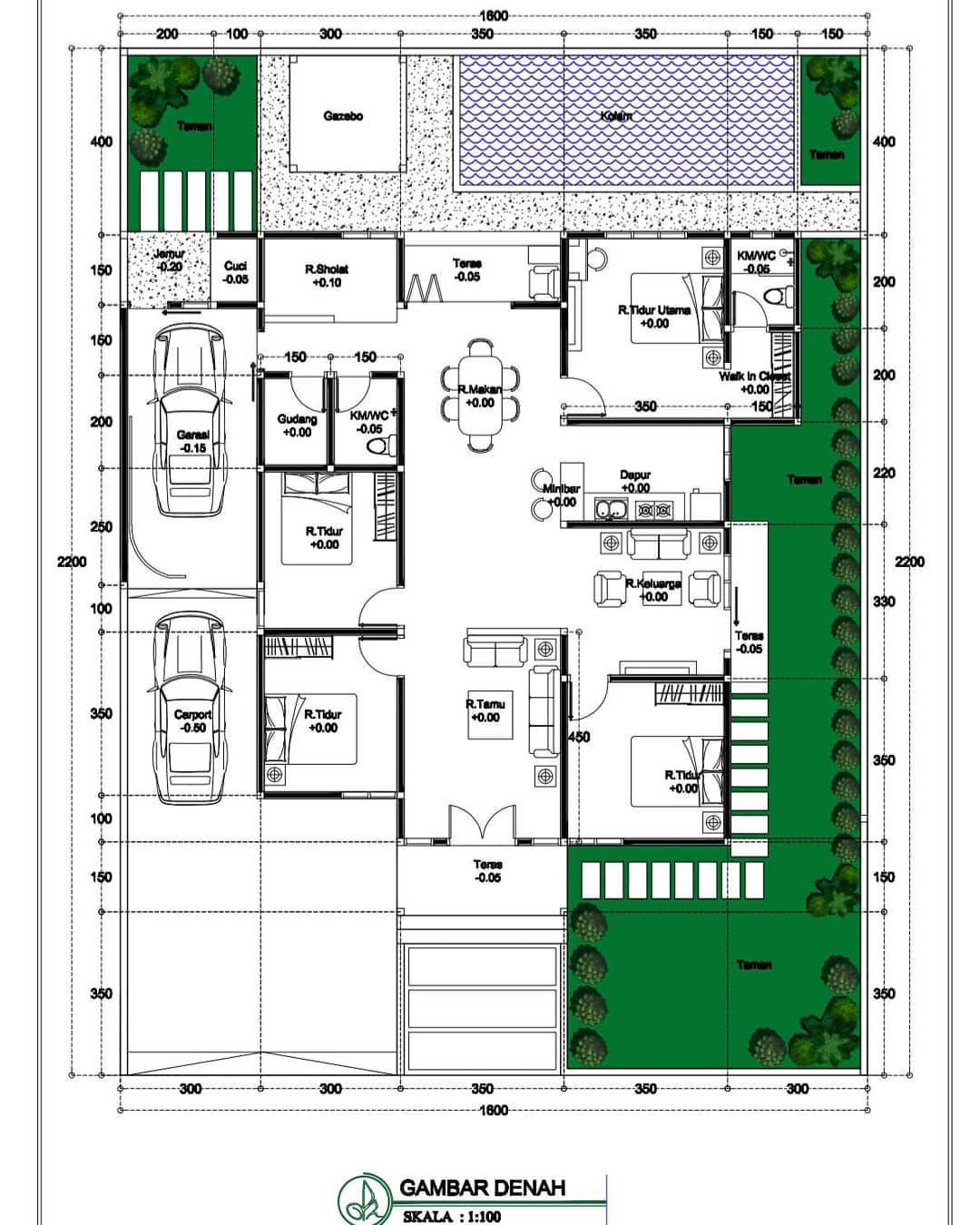 Detail Gambar Denah Rumah Type 130 M2 Nomer 12