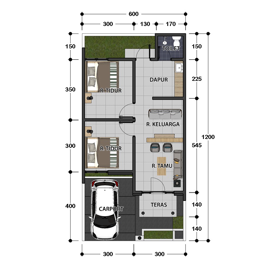 Detail Gambar Denah Rumah Type 130 M2 Nomer 13