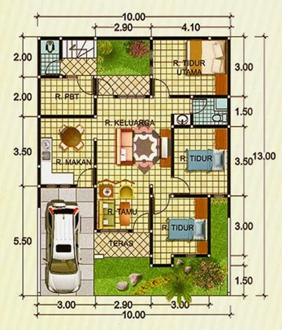 Detail Gambar Denah Rumah Type 130 M2 Nomer 6