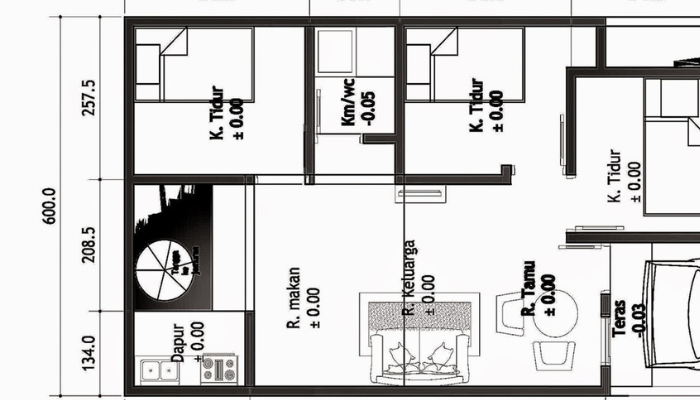 Detail Gambar Denah Rumah Ukur 6x9 Kmr 3 Nomer 38