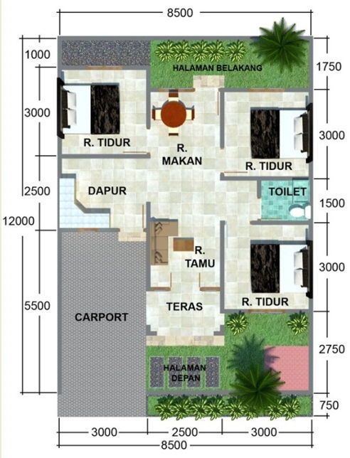 Detail Gambar Denah Rumah Yang Tananhnya Tdk Simetris Nomer 16