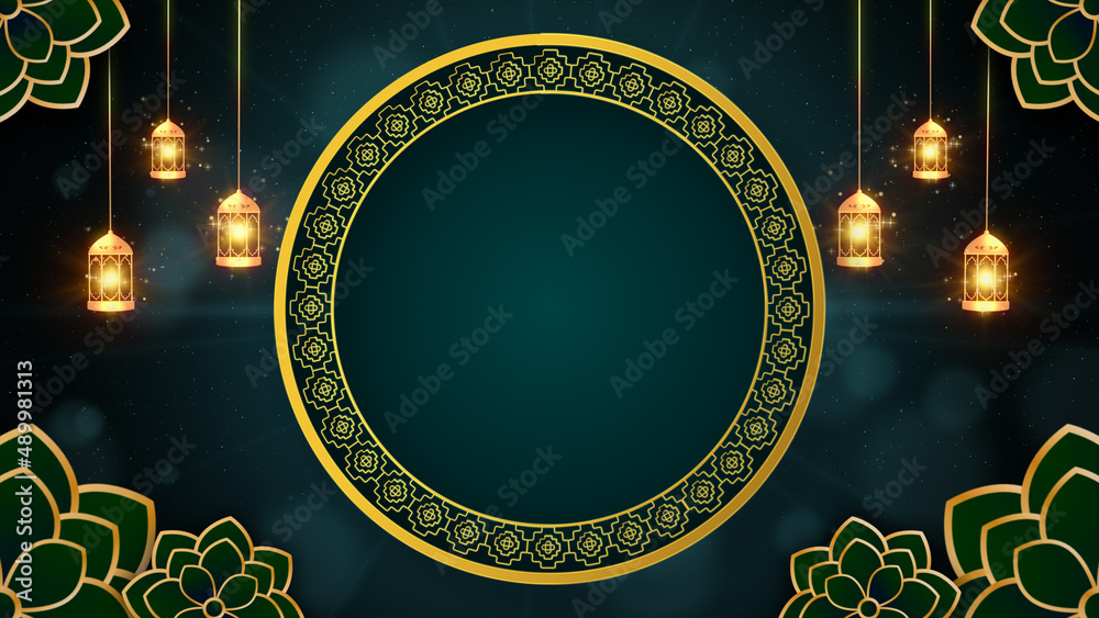 Download Gambar Desain Background Islami Hijau Nomer 38