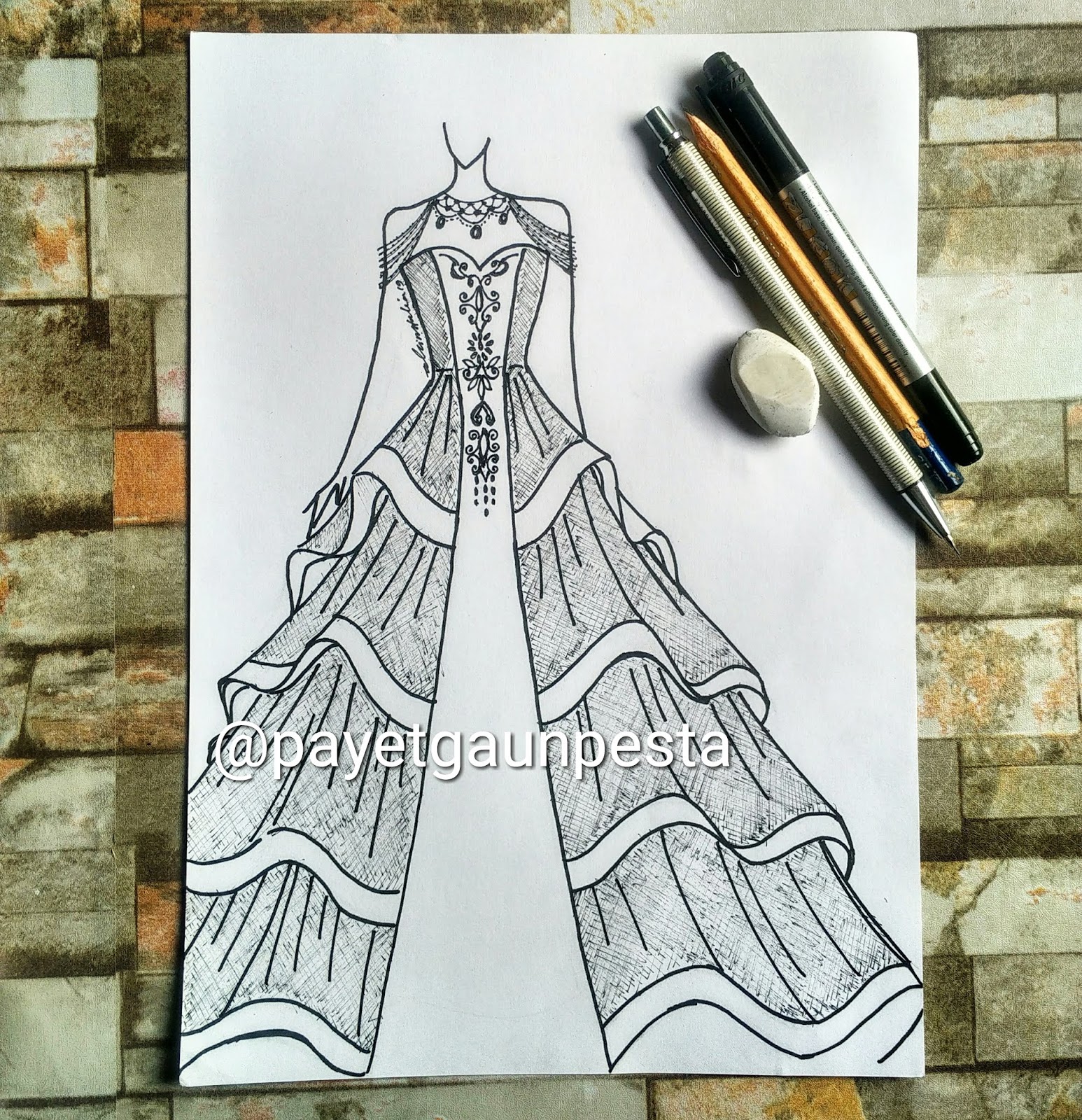 Gambar Desain Baju Pesta - 45+ Koleksi Gambar