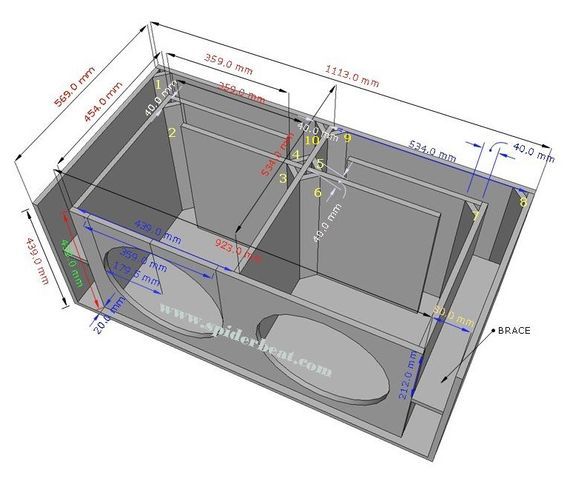 Detail Gambar Desain Box Subwoofer Beserta Ukuranya Nomer 34