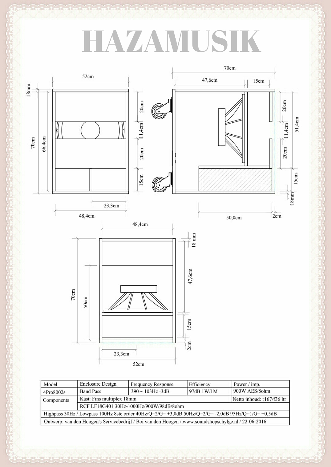 Detail Gambar Desain Box Subwoofer Jbl Nomer 45